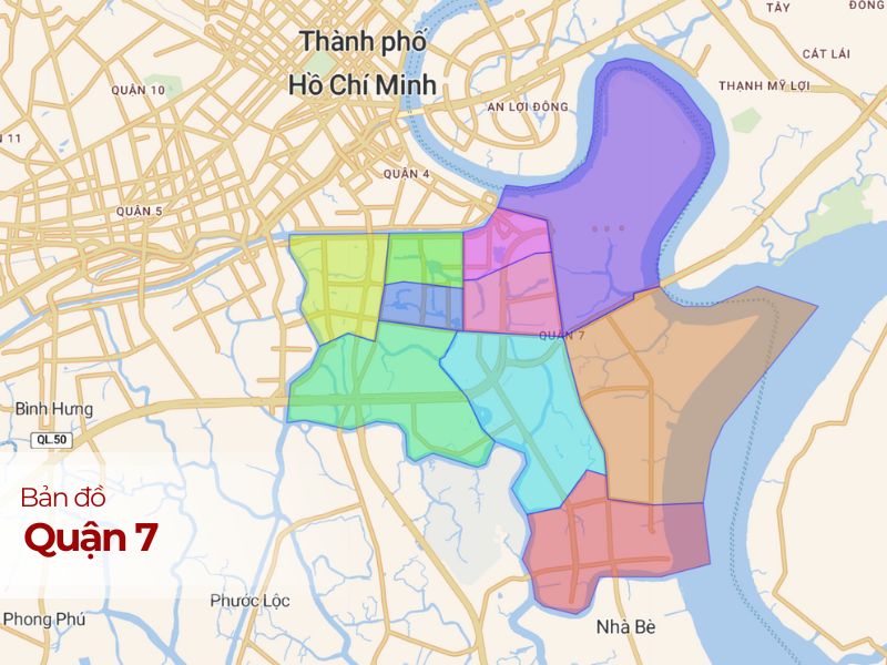 Bản đồ Quận 7: Vị trí, tiện ích & Giao thông năm 2024