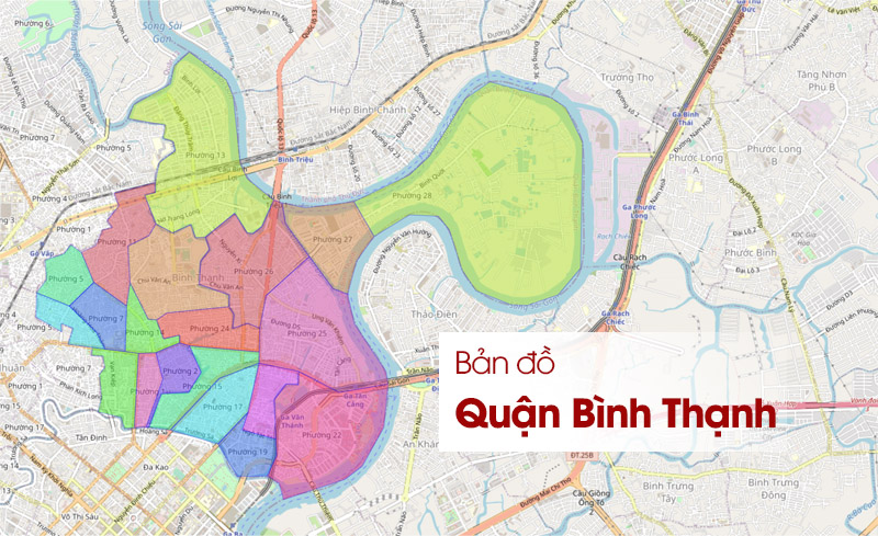 Bản đồ Quận Bình Thạnh, TP.HCM: Vị trí, Phường, Đường