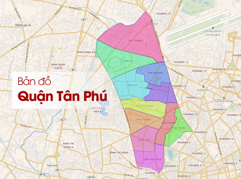 Bản đồ Quận Tân Phú: Vị trí, Phường, Đường phố