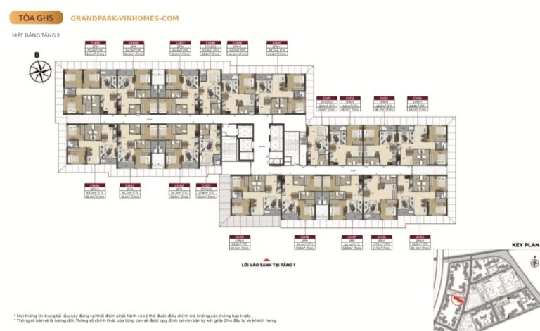 Căn hộ Glory Heights GH5: Mặt bằng chi tiết, tối ưu diện tích