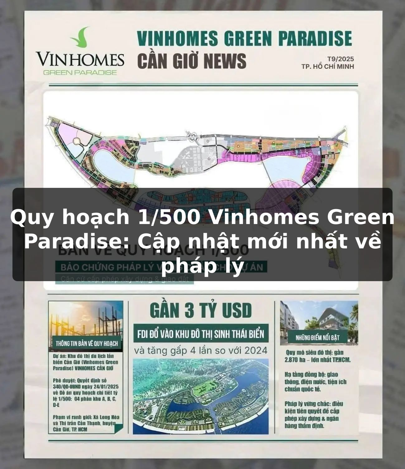 Quy hoạch 1/500 Vinhomes Green Paradise: Cập nhật mới nhất về pháp lý